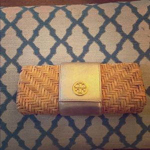Tory Burch wicker clutch